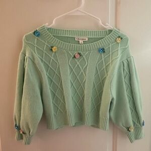 For Love and lemons mint green sweater
